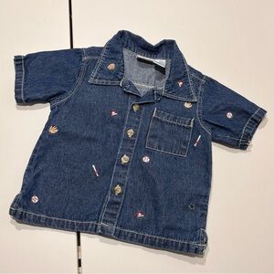 Kids Denim Embroidered Details Baseball 2T